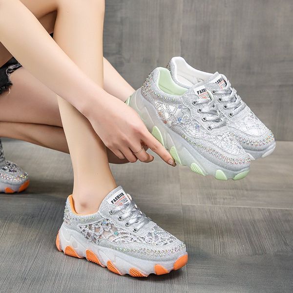414243 size dad shoes womens spring new trendy mesh breathable rhinestone hollow sneakers thick bottom casual student single-layer shoes wom, Black;white
414243 size dad shoes womens spring new trendy mesh breathable rhinestone hollow sneakers thick bottom casual student single-layer shoes wom, Black;white