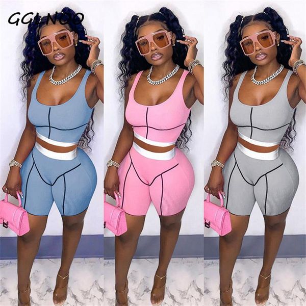 women's tracksuits gglnoo summer streetwear pink 2 piece sets women outfit sleeveless backless crop biker shorts fitness tracksuit 2021, Gray
women's tracksuits gglnoo summer streetwear pink 2 piece sets women outfit sleeveless backless crop biker shorts fitness tracksuit 2021, Gray