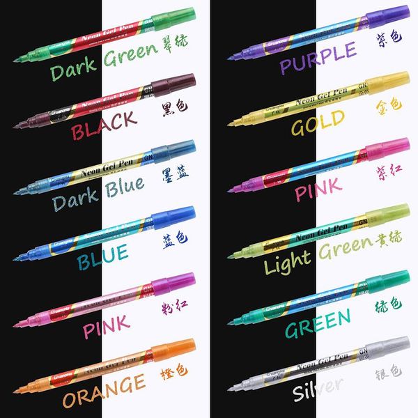 highlighters 1 pcs 12 color fluorescent gel pen colorful changing flash hand account custom liquid neon pens, Black;red
highlighters 1 pcs 12 color fluorescent gel pen colorful changing flash hand account custom liquid neon pens, Black;red