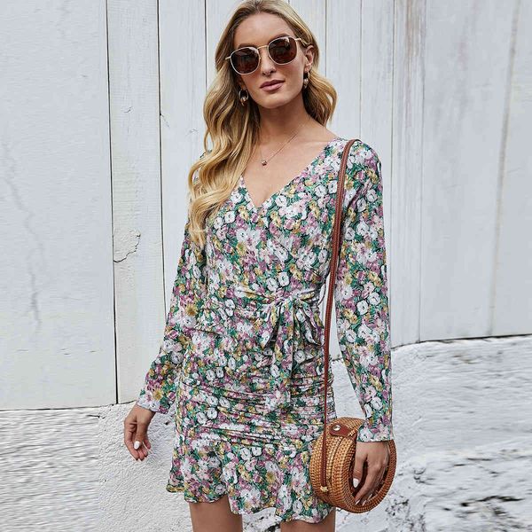 spring sheath v-neck full and regular sleeves ruffles printing casual women's dress 210524, Black;gray
spring sheath v-neck full and regular sleeves ruffles printing casual women's dress 210524, Black;gray