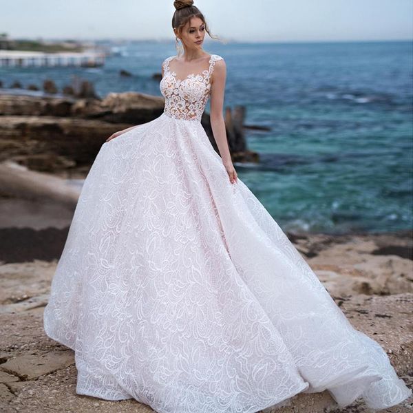 other wedding dresses arrival gorgeous lace sleeveless bridal jewel neck illusion back gowns for bride appliqued 2021, White
other wedding dresses arrival gorgeous lace sleeveless bridal jewel neck illusion back gowns for bride appliqued 2021, White