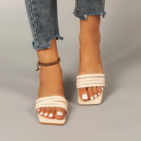 slippers women sandals 2021 shallow cane woven peep toe low heel slides beach flat shoes summer footwear for, Black
slippers women sandals 2021 shallow cane woven peep toe low heel slides beach flat shoes summer footwear for, Black