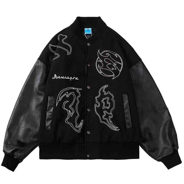 men's jackets hip hop baseball coat men letter embroidery streetwear leather sleeve patchwork varsity college fashion vintage rspd, Black;brown
men's jackets hip hop baseball coat men letter embroidery streetwear leather sleeve patchwork varsity college fashion vintage rspd, Black;brown