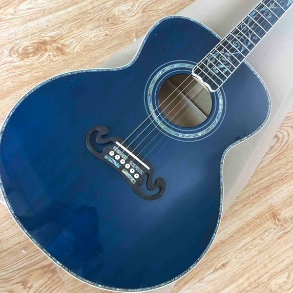 custom 39" sj200s viper blue acoustic guitar