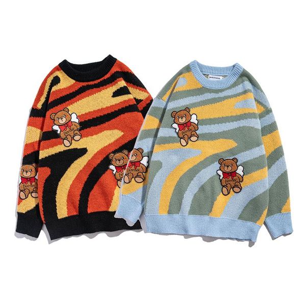men's sweaters streetwear bear sweater men harajuku cartoon print pullover mens clothing hip hop oversize couple lazy knitted, White;black
men's sweaters streetwear bear sweater men harajuku cartoon print pullover mens clothing hip hop oversize couple lazy knitted, White;black