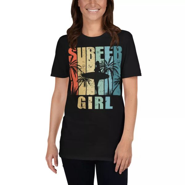 surfer girl cool surfing girl matching woman surfing lover fans surfer shirt, White;black
surfer girl cool surfing girl matching woman surfing lover fans surfer shirt, White;black