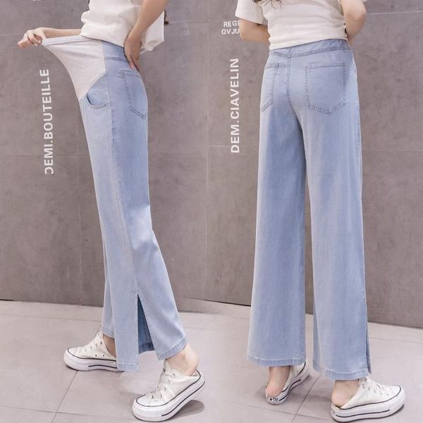 maternity bottoms tencel denim casual pants summer thin loose fashion straight wide leg abdomen support, White
maternity bottoms tencel denim casual pants summer thin loose fashion straight wide leg abdomen support, White
