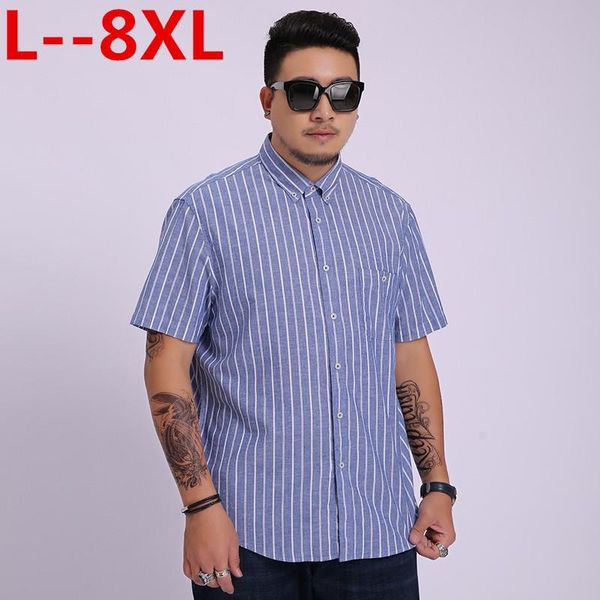 plus 8xl 6xl 5xl men short sleeve shirts male striped classic-fit comfort soft casual button-down shirt men's, White;black
plus 8xl 6xl 5xl men short sleeve shirts male striped classic-fit comfort soft casual button-down shirt men's, White;black
