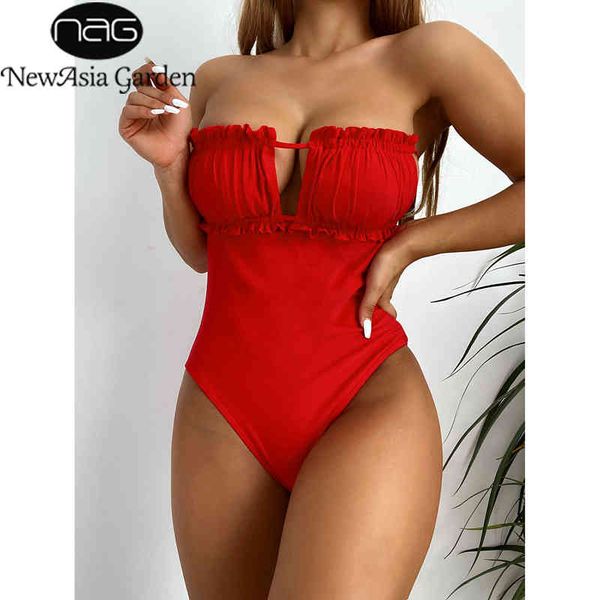 newasia red one piece swimsuit ruched backless tie up strapless bathing suit beach wear women summer fashion holiday bikini 210413, White;black
newasia red one piece swimsuit ruched backless tie up strapless bathing suit beach wear women summer fashion holiday bikini 210413, White;black
