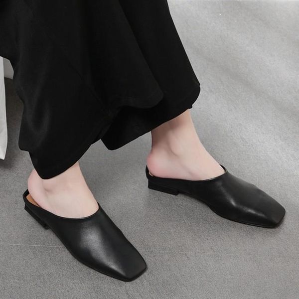 slippers gpokhds 2021 women soft cow leather summer rome style black color square toe low heels sandals party dress
slippers gpokhds 2021 women soft cow leather summer rome style black color square toe low heels sandals party dress