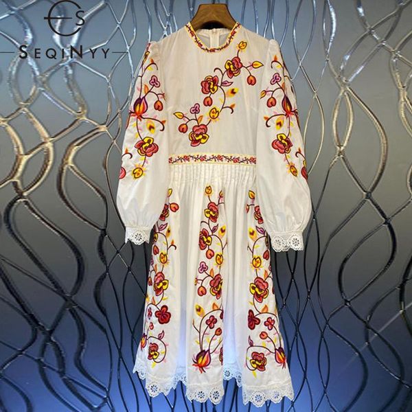 casual dresses seqinyy 95% cotton dress spring autumn fashion design women runway embroidery retro flowers lace a-line knee, Black;gray
casual dresses seqinyy 95% cotton dress spring autumn fashion design women runway embroidery retro flowers lace a-line knee, Black;gray