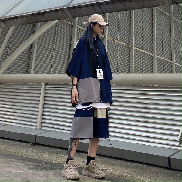 men's tracksuits suitable for men and women in street color, loose short sleeve t-shirt + fashion shorts, two-piece set, hip hop punk c, Gray
men's tracksuits suitable for men and women in street color, loose short sleeve t-shirt + fashion shorts, two-piece set, hip hop punk c, Gray