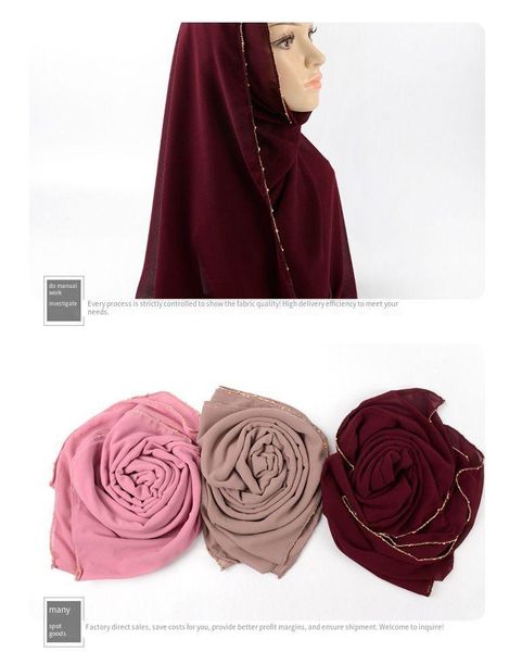 ethnic clothing muslim high-end turban autumn and winter chiffon bead monochrome scarf chain hem solid color women's hijab, Red
ethnic clothing muslim high-end turban autumn and winter chiffon bead monochrome scarf chain hem solid color women's hijab, Red
