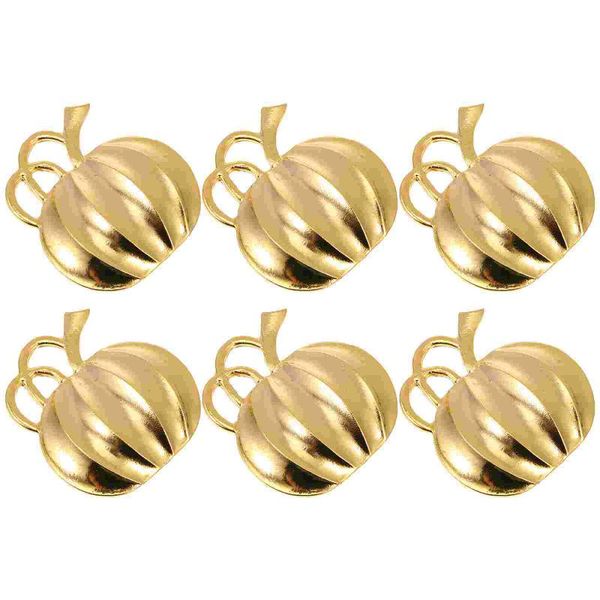napkin rings 6pcs chic style creative pumpkin shape design (golden)
