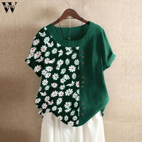 summer daisy floral print blouse women ladies cotton linen single-breasted button o-neck plus size patched women's blouses & shirts, White
summer daisy floral print blouse women ladies cotton linen single-breasted button o-neck plus size patched women's blouses & shirts, White