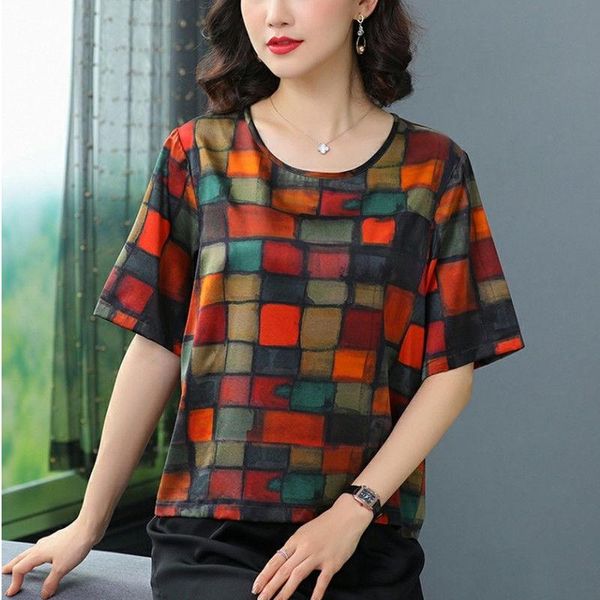 women's t-shirt summer t-shirts women 2021 o-neck short sleeve fashion print pullover ice silk loose casual tees femme y72, White
women's t-shirt summer t-shirts women 2021 o-neck short sleeve fashion print pullover ice silk loose casual tees femme y72, White