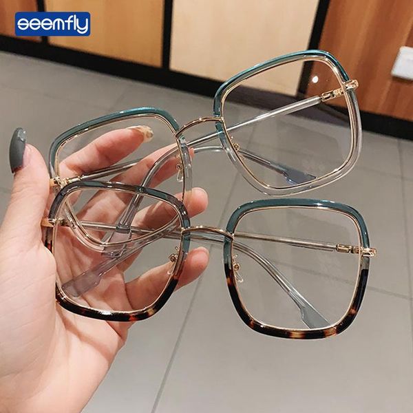 fashion sunglasses frames seemfly 2021 square oversized glasses frame transparent flat lens optical eyeglasses radiation protection computer, Black
fashion sunglasses frames seemfly 2021 square oversized glasses frame transparent flat lens optical eyeglasses radiation protection computer, Black