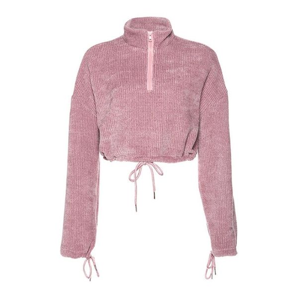 women's hoodies & sweatshirts plain stand collar hoodie, Black
women's hoodies & sweatshirts plain stand collar hoodie, Black