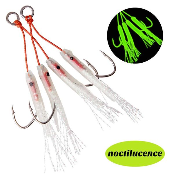 fishing hooks 12pcs/lot luminous fish-skin baits assist carbon steel hook silicone flash jigging lure
fishing hooks 12pcs/lot luminous fish-skin baits assist carbon steel hook silicone flash jigging lure