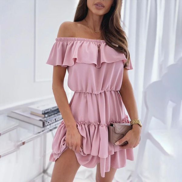 summer mini women dresses short sleeve cake fashion off shoulder solid patchwork ruffle elastic waist boho casual, Black;gray
summer mini women dresses short sleeve cake fashion off shoulder solid patchwork ruffle elastic waist boho casual, Black;gray