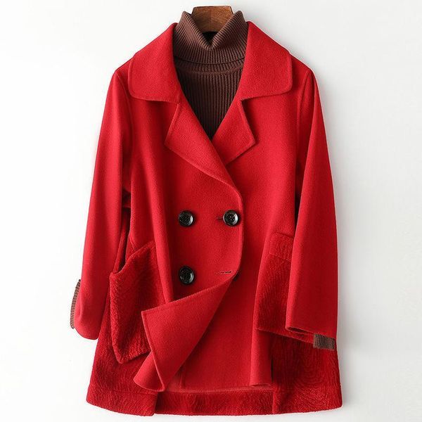 women's wool & blends simple and honest queen's 100% double-sided woolen coat ladies spring fashion nine-sleeve medium long, Black
women's wool & blends simple and honest queen's 100% double-sided woolen coat ladies spring fashion nine-sleeve medium long, Black