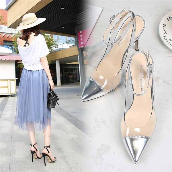 size 35-46 transparent pvc sandals women pointed toe clear crystal high heel shoes summer pumps nightclub catwalk stilettos, Black
size 35-46 transparent pvc sandals women pointed toe clear crystal high heel shoes summer pumps nightclub catwalk stilettos, Black