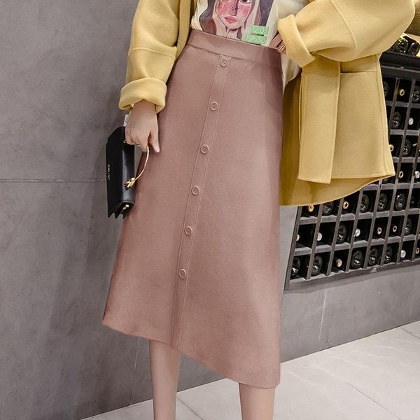 skirts 2021 autumn & winter arrival a row buckled knit skirt long section a-line split high waist thin package, Black
skirts 2021 autumn & winter arrival a row buckled knit skirt long section a-line split high waist thin package, Black