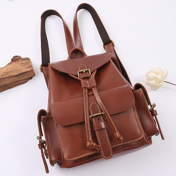 backpack handmade cowhide women's fashion leather small korean version of the wild trend simple travel female bag
backpack handmade cowhide women's fashion leather small korean version of the wild trend simple travel female bag