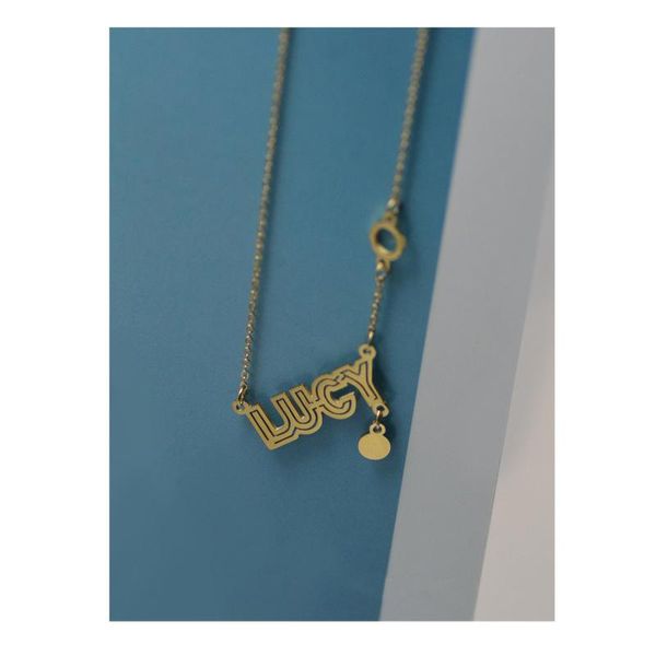 necklace stainless steel gold plated pendants sweater chain minimalism letter lucy pendant necklaces, Silver
necklace stainless steel gold plated pendants sweater chain minimalism letter lucy pendant necklaces, Silver