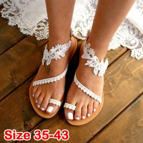 sandals white lace women flat beach shoes plus size summer fashion shoe wedding, Black
sandals white lace women flat beach shoes plus size summer fashion shoe wedding, Black