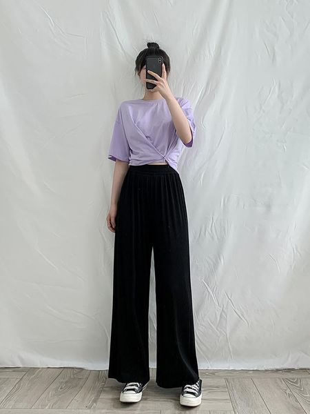 women's pants & capris 2021summer women loose and versatile black wide-leg drape mopping trousers thin high-waist casual, Black;white
women's pants & capris 2021summer women loose and versatile black wide-leg drape mopping trousers thin high-waist casual, Black;white