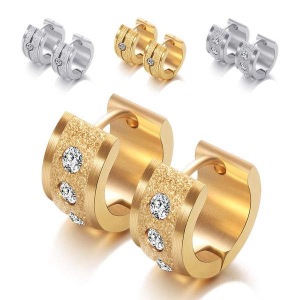 hoop & huggie golden stainless steel titanium earrings with rhinestones inlaid women's jewelry, Golden;silver
hoop & huggie golden stainless steel titanium earrings with rhinestones inlaid women's jewelry, Golden;silver
