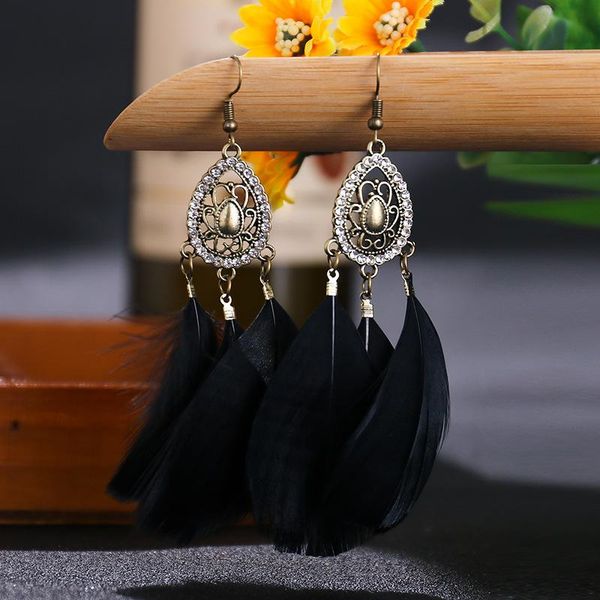 dangle & chandelier fashion drop rhinestone earrings for women european and american jewelry vintage black feather tassel bohemian summer, Silver
dangle & chandelier fashion drop rhinestone earrings for women european and american jewelry vintage black feather tassel bohemian summer, Silver