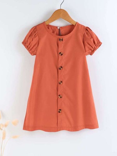 toddler girls puff sleeve fake button tunic dress she, Red;yellow
toddler girls puff sleeve fake button tunic dress she, Red;yellow