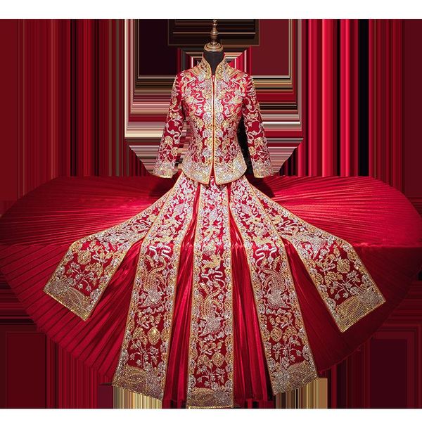 vintage bride cheongsam modern chinese traditional wedding dress women vestido oriental elegent long qipao size s-xxl ethnic clothing, Red
vintage bride cheongsam modern chinese traditional wedding dress women vestido oriental elegent long qipao size s-xxl ethnic clothing, Red