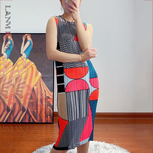 women pleated printing dress round neck sleeveless loose fit female fashion tide summer arrivals 2e1796 210507, Black;gray
women pleated printing dress round neck sleeveless loose fit female fashion tide summer arrivals 2e1796 210507, Black;gray