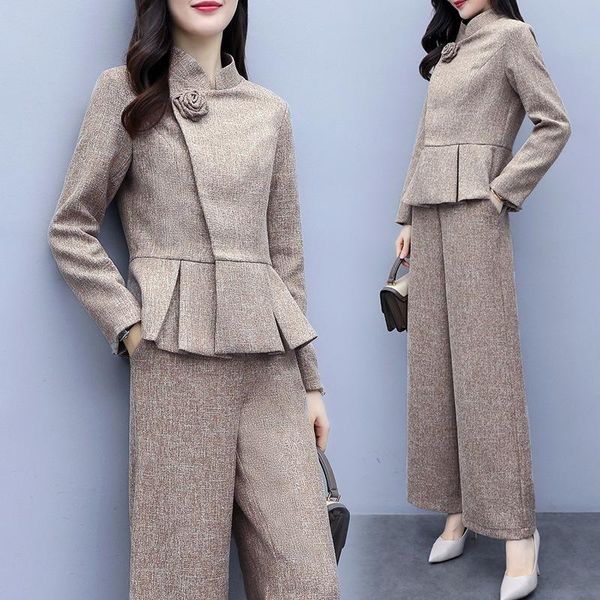 women's two piece pants women autumn winter clothing set fashion high waist wide leg elegant wool suit jacket blazer pieces suits fema, White
women's two piece pants women autumn winter clothing set fashion high waist wide leg elegant wool suit jacket blazer pieces suits fema, White