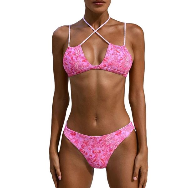 women's swimwear summer ladies split set adults women creative bandanna printing lace up bikini backless swimsuit for vacation, White;black
women's swimwear summer ladies split set adults women creative bandanna printing lace up bikini backless swimsuit for vacation, White;black