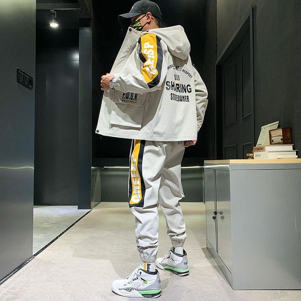 men's tracksuits tracksuit set men spring autumn hooded workwear jacket+pants sports suit 2pc male hip hop street patchwork outfit spor, Gray
men's tracksuits tracksuit set men spring autumn hooded workwear jacket+pants sports suit 2pc male hip hop street patchwork outfit spor, Gray