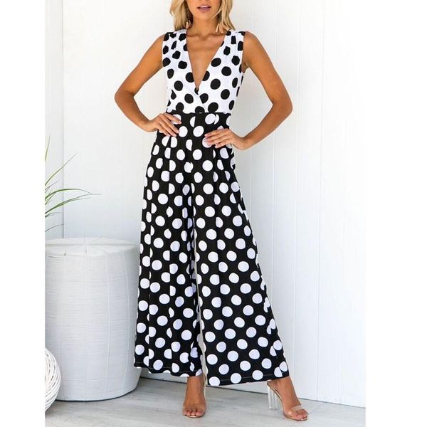 women's jumpsuits & rompers polka dot printed v-neck wide leg pants loose long bodycon jumpsuit romper sleeve bodysuit, Black;white
women's jumpsuits & rompers polka dot printed v-neck wide leg pants loose long bodycon jumpsuit romper sleeve bodysuit, Black;white