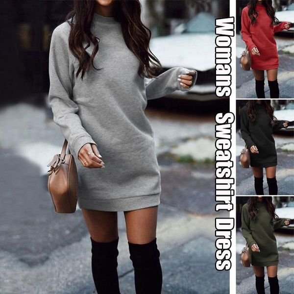 casual dresses women dress 2021 winter warm solid long sleeve plus velvet for sweatshirt female vestido robe femme, Black;gray
casual dresses women dress 2021 winter warm solid long sleeve plus velvet for sweatshirt female vestido robe femme, Black;gray