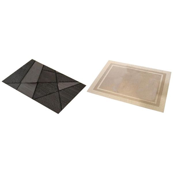 mats & pads 12 pcs placemat waterproof decoration mat heat-resistant table mat, 6 black beige 
mats & pads 12 pcs placemat waterproof decoration mat heat-resistant table mat, 6 black beige