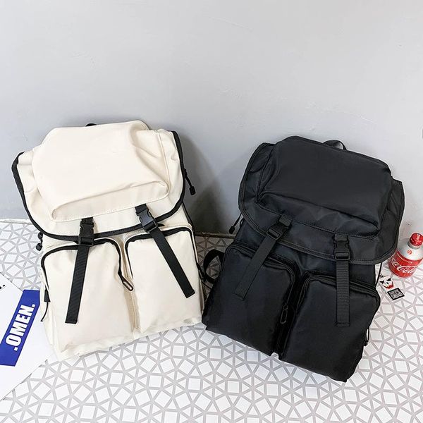 backpack school student 2021 campus bag black and white solid color nylon cloth neutral middle
backpack school student 2021 campus bag black and white solid color nylon cloth neutral middle