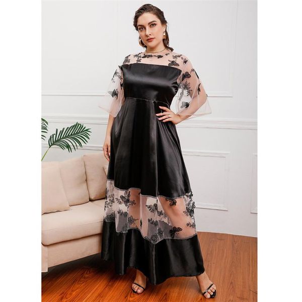 casual dresses vintage women party wedding mesh lace long dress butterfly embroidery organdy patchwork fashion a-line ankle length loose plu, Black;gray
casual dresses vintage women party wedding mesh lace long dress butterfly embroidery organdy patchwork fashion a-line ankle length loose plu, Black;gray