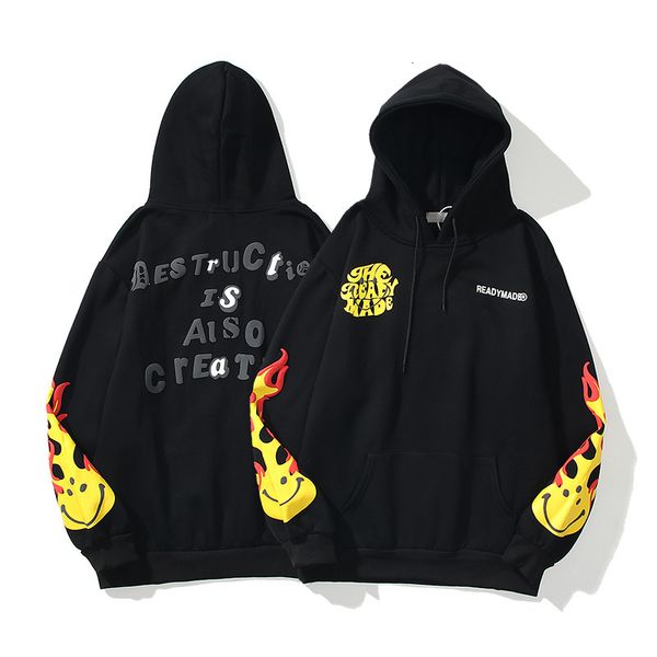 hip hop foam smile kirin arm men's hoodies flame printed sweater loose hoodie coat, Black
hip hop foam smile kirin arm men's hoodies flame printed sweater loose hoodie coat, Black