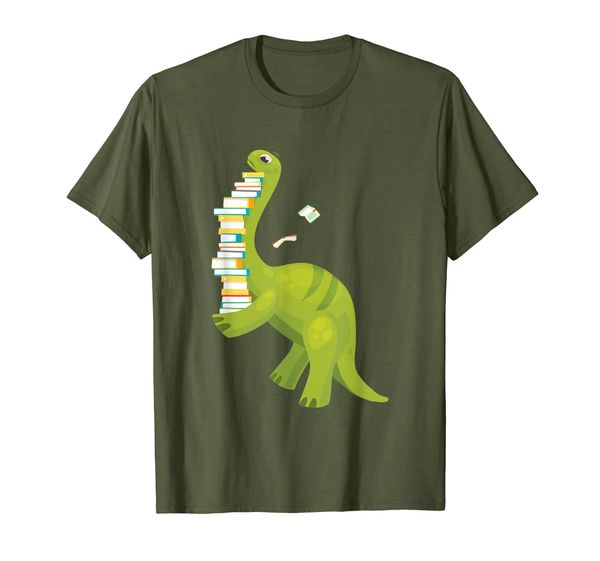 reading dinosaur literature read books lover reader gift t-shirt, White;black