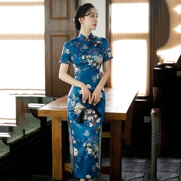 ethnic clothing women print flower cheongsam vintage button mandarin collar chinese party prom dress gown slim long qipao satin blue vestido, Red
ethnic clothing women print flower cheongsam vintage button mandarin collar chinese party prom dress gown slim long qipao satin blue vestido, Red