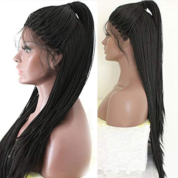 box braided lace front synthetic wig 24 inches simulation human baby hair lace-frontal wigs for women mg2161, Black;brown
box braided lace front synthetic wig 24 inches simulation human baby hair lace-frontal wigs for women mg2161, Black;brown