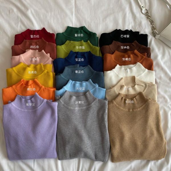 women's sweaters basic pullover autumn 2021 half high neck slim bottomed sweater top, White;black
women's sweaters basic pullover autumn 2021 half high neck slim bottomed sweater top, White;black