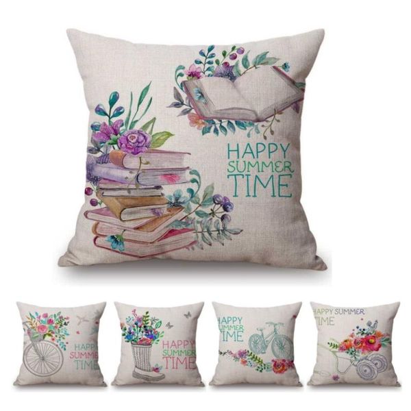 summer watercolor flower bicycle books letter print sofa throw pillow for home decoration nordic linen chair cushion cover cushion/decorativ
summer watercolor flower bicycle books letter print sofa throw pillow for home decoration nordic linen chair cushion cover cushion/decorativ